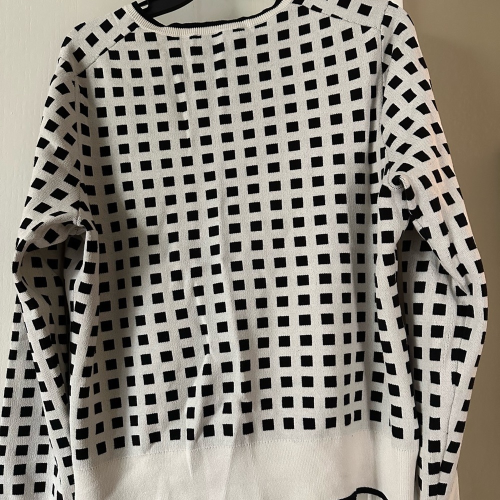 Ann Taylor Black and White Checkered Cardigan XL - Picture 6 of 6
